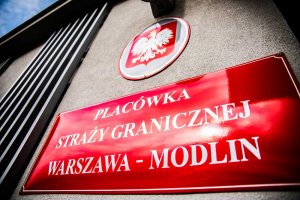 Tablica na budynku PSG Warszawa-Modlin 