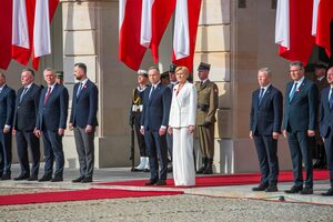 Uczestnicy uroczystości wręczenia nominacji generalskich. Uczestnicy uroczystości wręczenia nominacji generalskich.