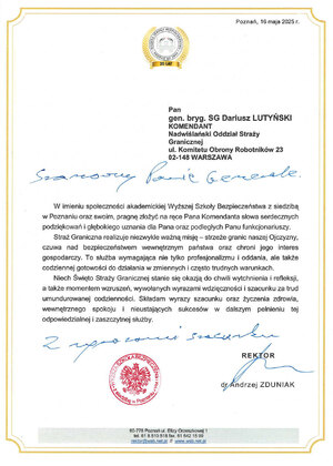 Podziękowania. Wyższa Szkoła Bezpieczeństwa z siedzibą w Poznaniu. Podziękowania. Wyższa Szkoła Bezpieczeństwa z siedzibą w Poznaniu.
