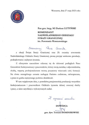 Gratulacje. Dowództwo Garnizonu Warszawa. Gratulacje. Dowództwo Garnizonu Warszawa.