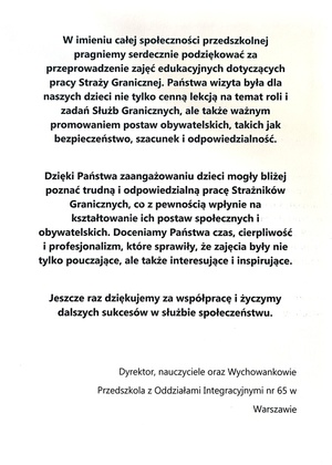 Tekst podziękowań. Tekst podziękowań.