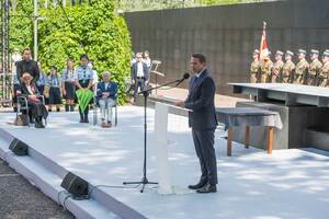Prezydent Warszawy Rafał Trzaskowski podczas swojego wystąpienia Prezydent Warszawy Rafał Trzaskowski podczas swojego wystąpienia